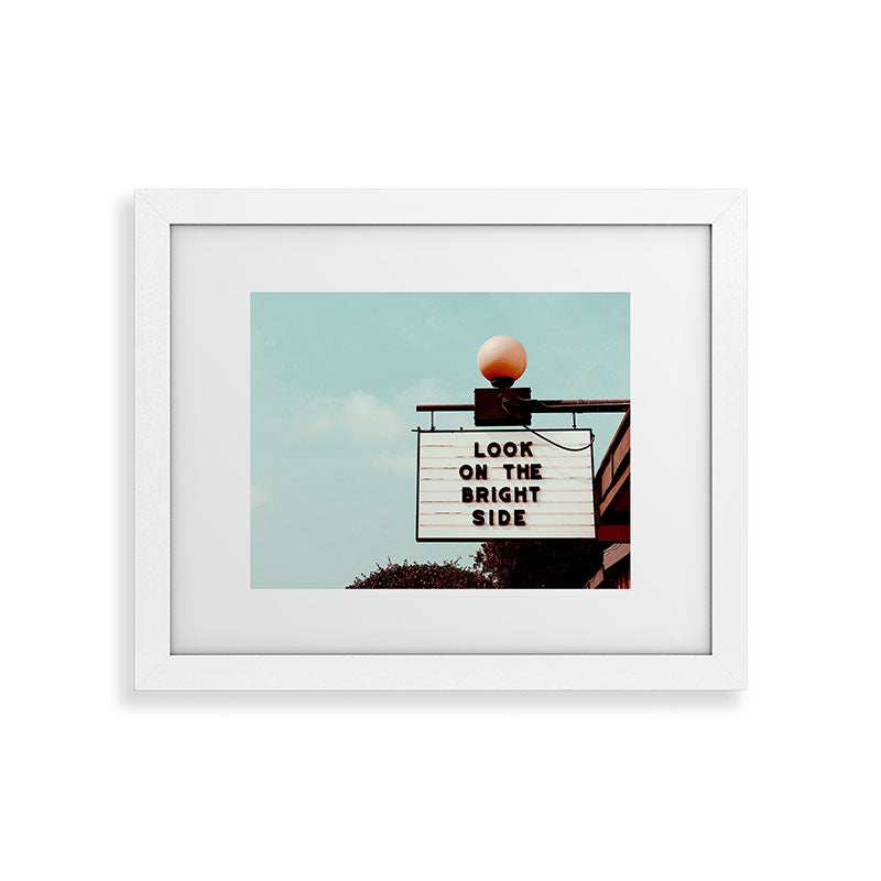 Look on The Bright Side Marquee Sign, Austin Motel, Austin, Texas Framed Art Print Gallery Image 53